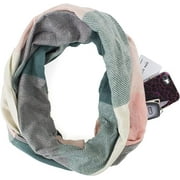 StylesILove Winter Plaid Infinity Scarf with Hidden Zipper Pocket Fashion Travel Scarf for Women and Men (Light Pink + Green )